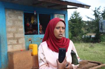 A woman in Ethiopia is interviewed