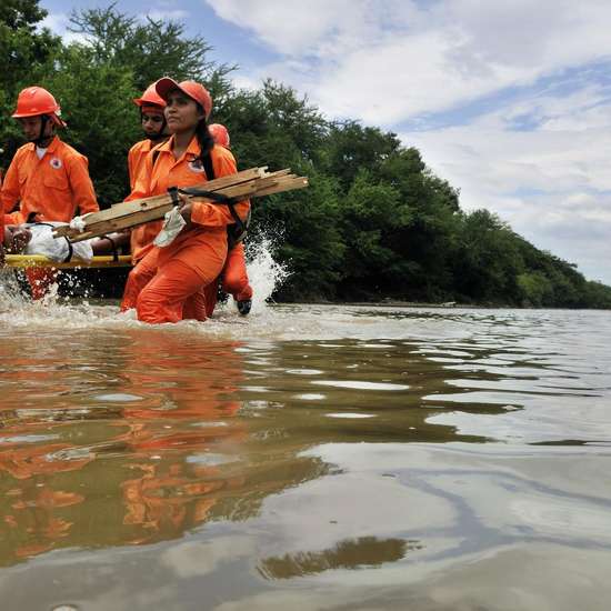 Disaster Rescue Training in 2008 in Somotillo, Nicaragua, a region that is regularly hit by hurricanes.